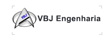 Logo VBJ Engenharia, imagem de foguete estilizado com círculo circundando-o.